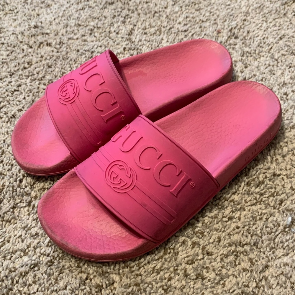 Gucci Pink Slides